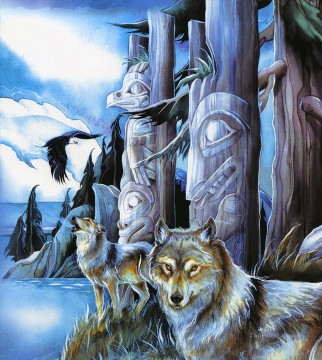 Wolf Painting - wolf all are sacred